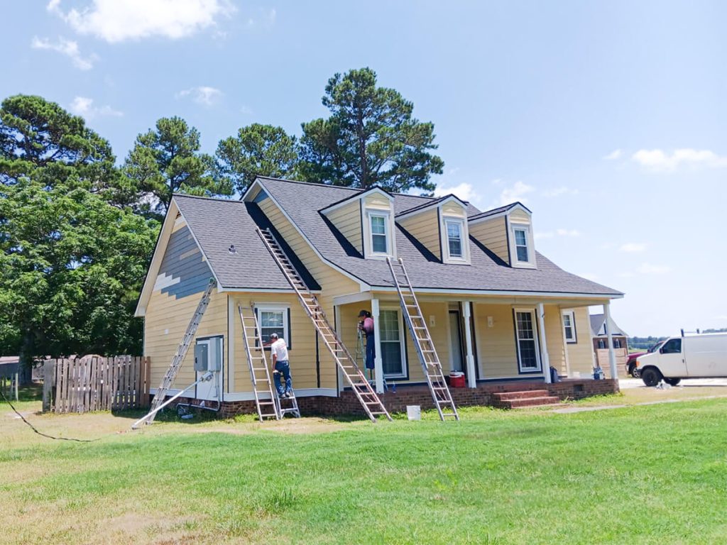 A partially completed home remodeling project in the Triangle area, NC, highlighting common mistakes such as poor design choices and construction errors.