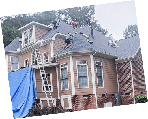 Expert roofing installation on a residential home with high-quality materials, Raleigh and surroundings areas